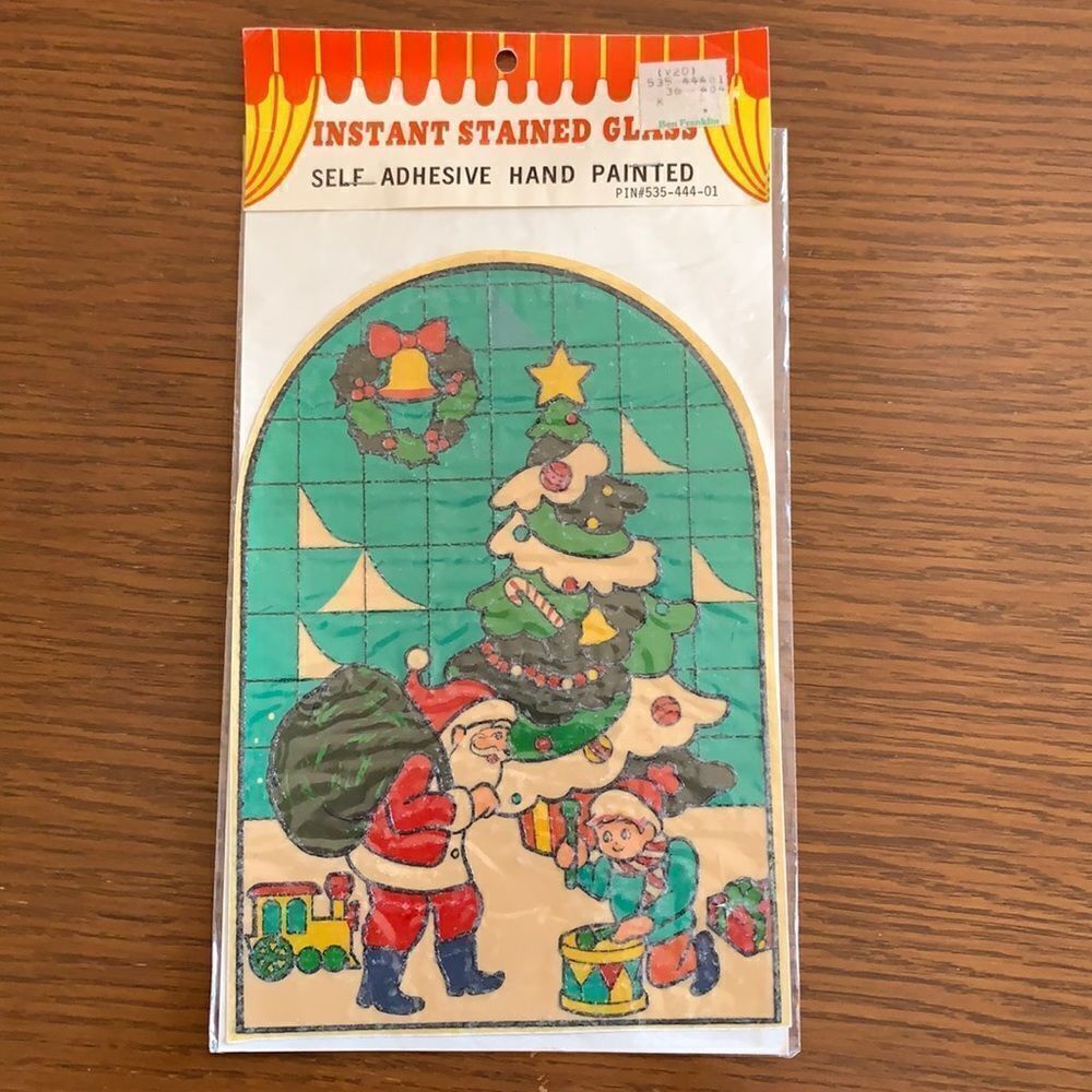 Vtg 1978 Instant Stained‎ Glass Christmas scene in packaging